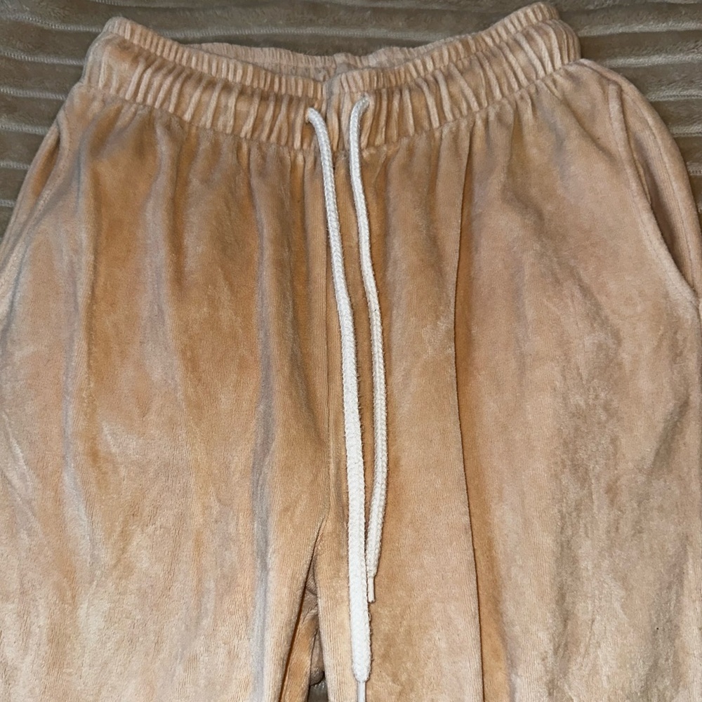 Tan Suede Jogger Pants